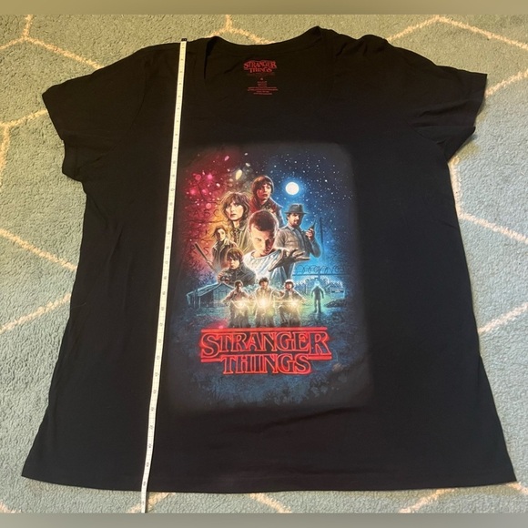 Unisex Stranger Things Tee | Black & Colorful Design | Size 4 Plus​ - Picture 4 of 5